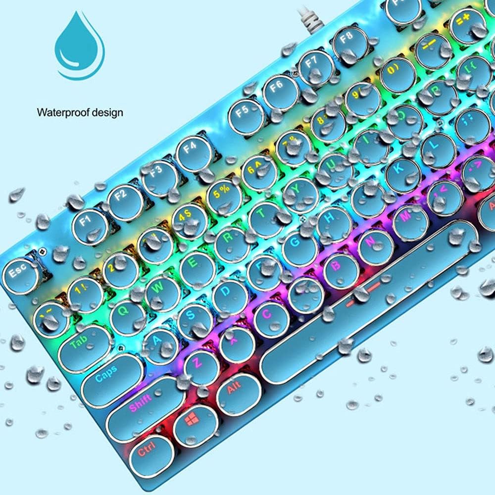 87-Key Mechanical Gaming Keyboard with RGB Backlight and Blue Switches