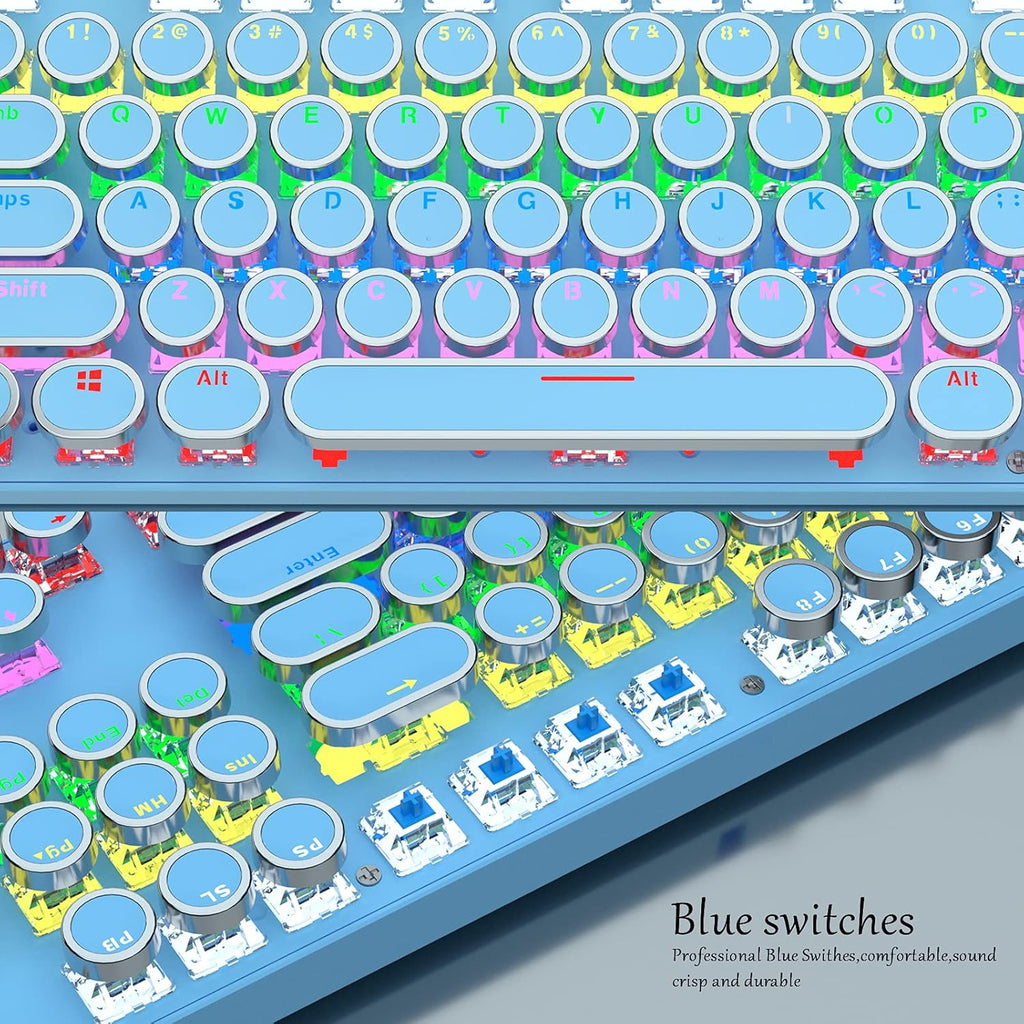 87-Key Mechanical Gaming Keyboard with RGB Backlight and Blue Switches