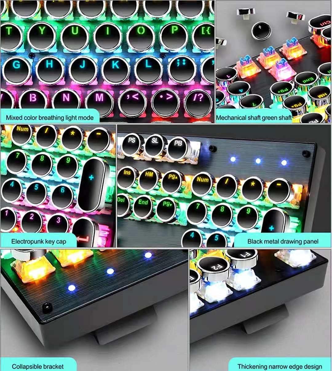 87-Key Mechanical Gaming Keyboard with RGB Backlight and Blue Switches