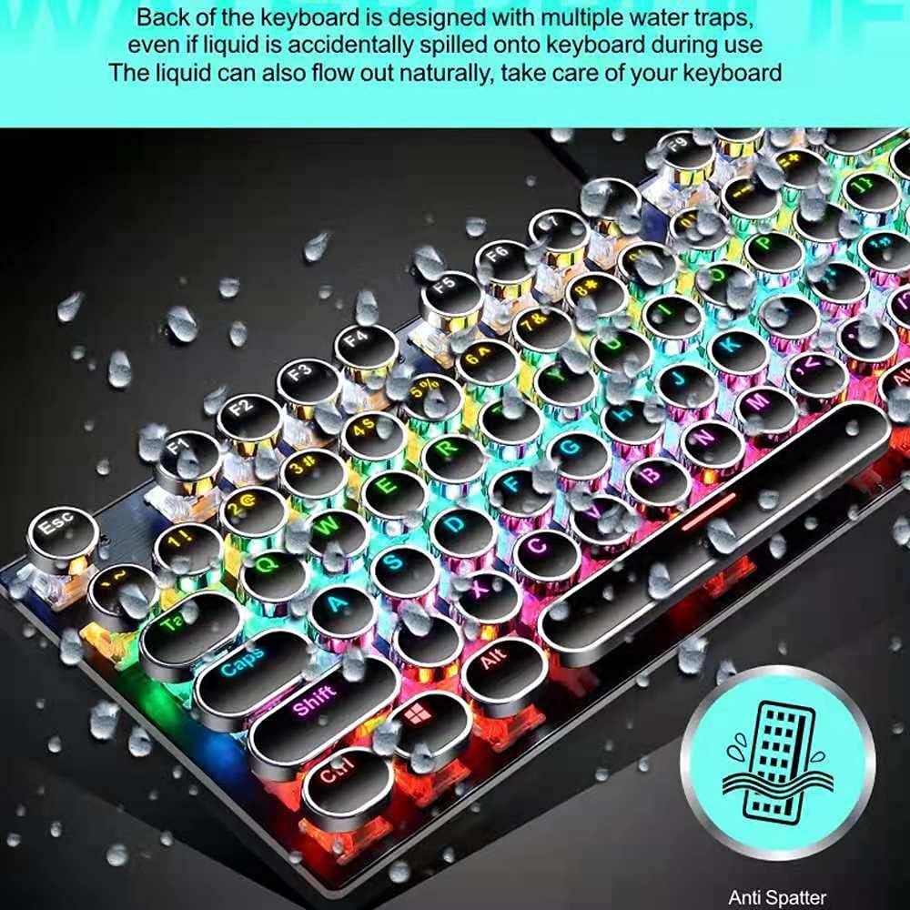 87-Key Mechanical Gaming Keyboard with RGB Backlight and Blue Switches