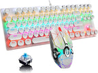 87-Key Mechanical Gaming Keyboard with RGB Backlight and Blue Switches