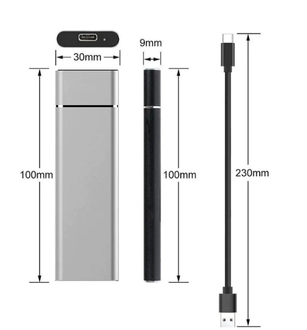 8TB Portable External Hard Drive with High-Speed Transfer and Aluminium Housing