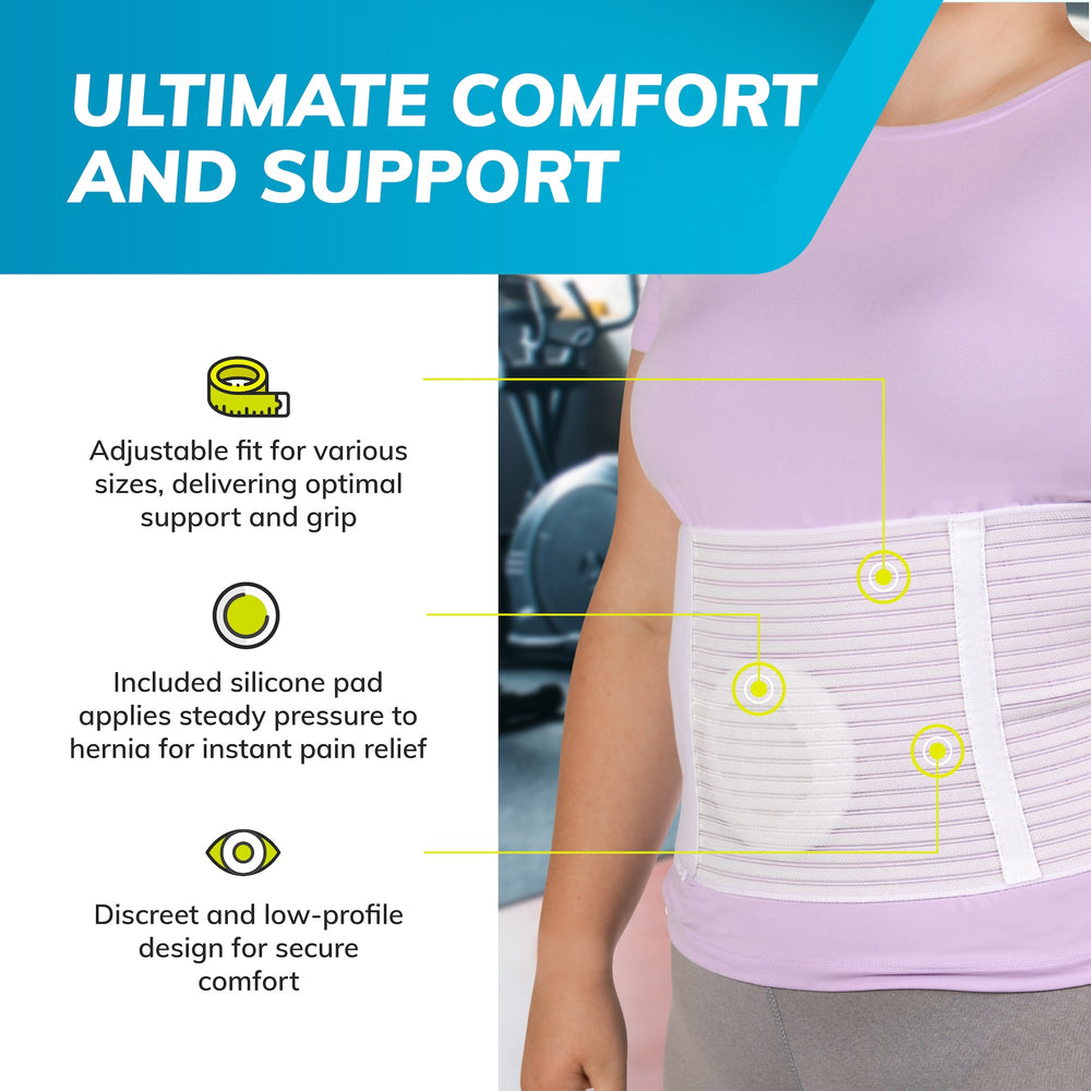 Abdominal Binder for Men and Women, Hernia Belt for Men with Removable Pad, Hernia Belt for Women, Belly Binder