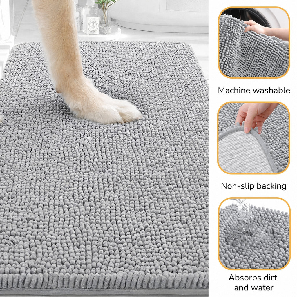 Absorbent Non-Slip Dog Door Mat for Muddy Paws