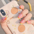 Acrylic Nail Set with Cheerful Fruit Design and Creative Accents