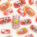 Acrylic Nail Set with Creative Autumn Designs