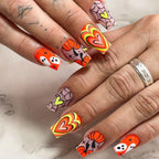 Acrylic Nail Set with Creative Autumn Designs