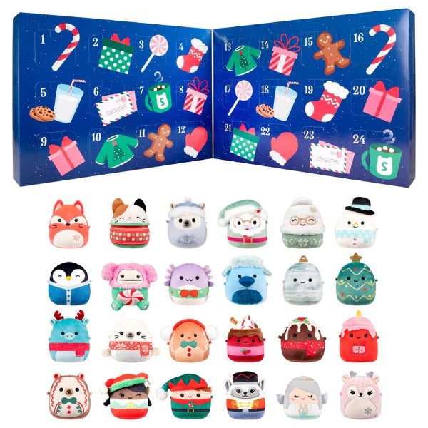 Advent calendar with 24 mini Christmas plush toys