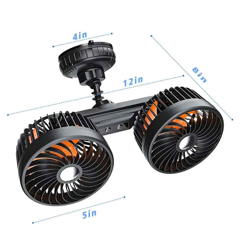 Boneroshop | AeroBreeze Car Fan | Wireless fan with 4000 mAh battery and 3 fan speeds