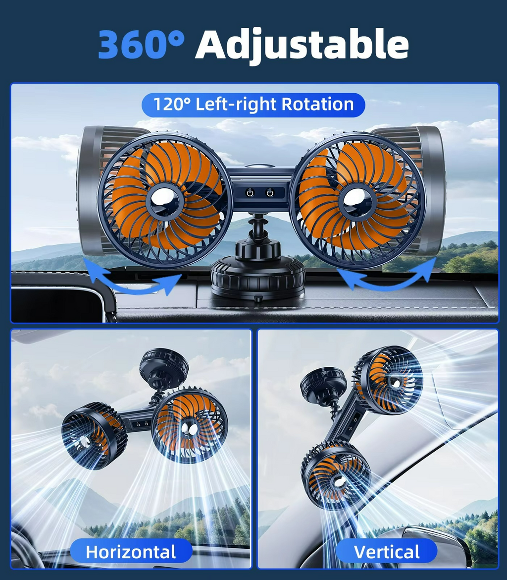 Boneroshop | AeroBreeze Car Fan | Wireless fan with 4000 mAh battery and 3 fan speeds