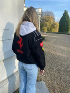 Ailyn Women's Oversized Racing Jacket | Motorsport Style with Colour-Block Design and Patches