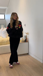 Ailyn Women's Oversized Racing Jacket | Motorsport Style with Colour-Block Design and Patches