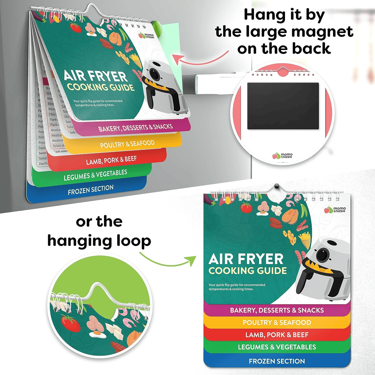 Air Fryer Cheat Sheet Magnets – Cooking Instructions Booklet