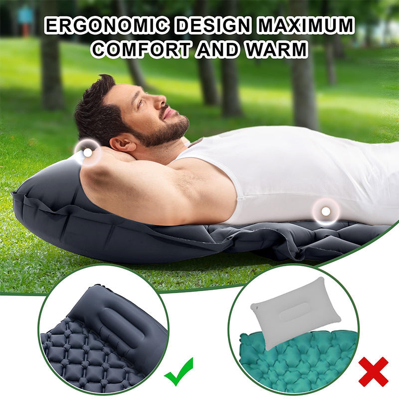 Air Mattress with Integrated Headrest and Comfortable Valve System