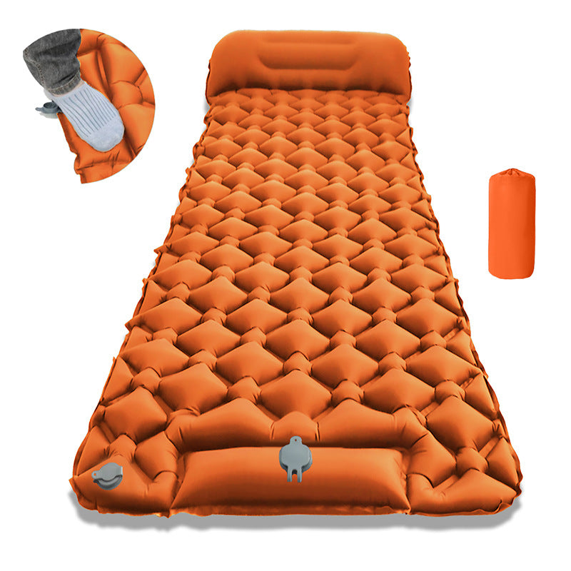 Air Mattress with Integrated Headrest and Comfortable Valve System