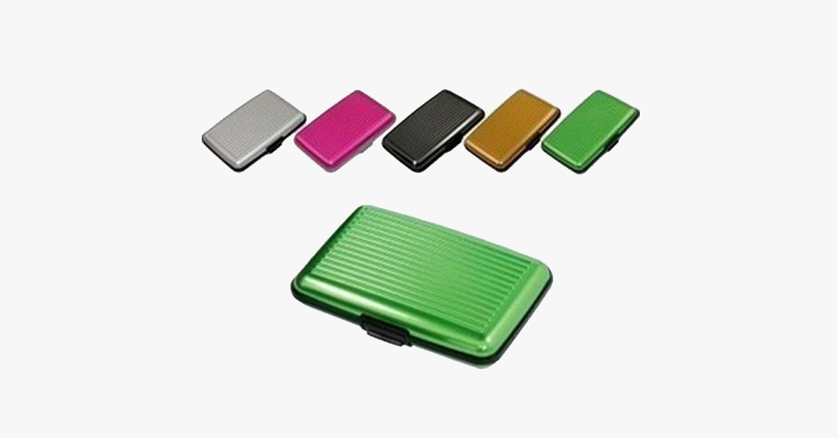 Aluminium Metal Glossy Card Holder – Stylish Travel Wallet with RFID Protection