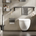 Aluminium Modern Bathroom Accessories Set – Polished Grey Shelf, Paper Holder & Robe Hook