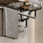 Aluminium Modern Bathroom Accessories Set – Polished Grey Shelf, Paper Holder & Robe Hook
