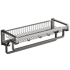 Aluminium Modern Bathroom Accessories Set – Polished Grey Shelf, Paper Holder & Robe Hook