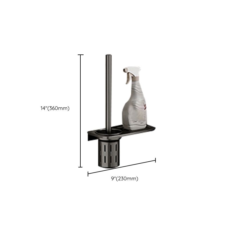 Aluminium Modern Bathroom Accessories Set – Polished Grey Shelf, Paper Holder & Robe Hook