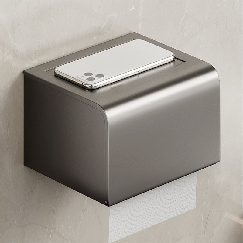 Aluminium Modern Bathroom Accessories Set – Polished Grey Shelf, Paper Holder & Robe Hook