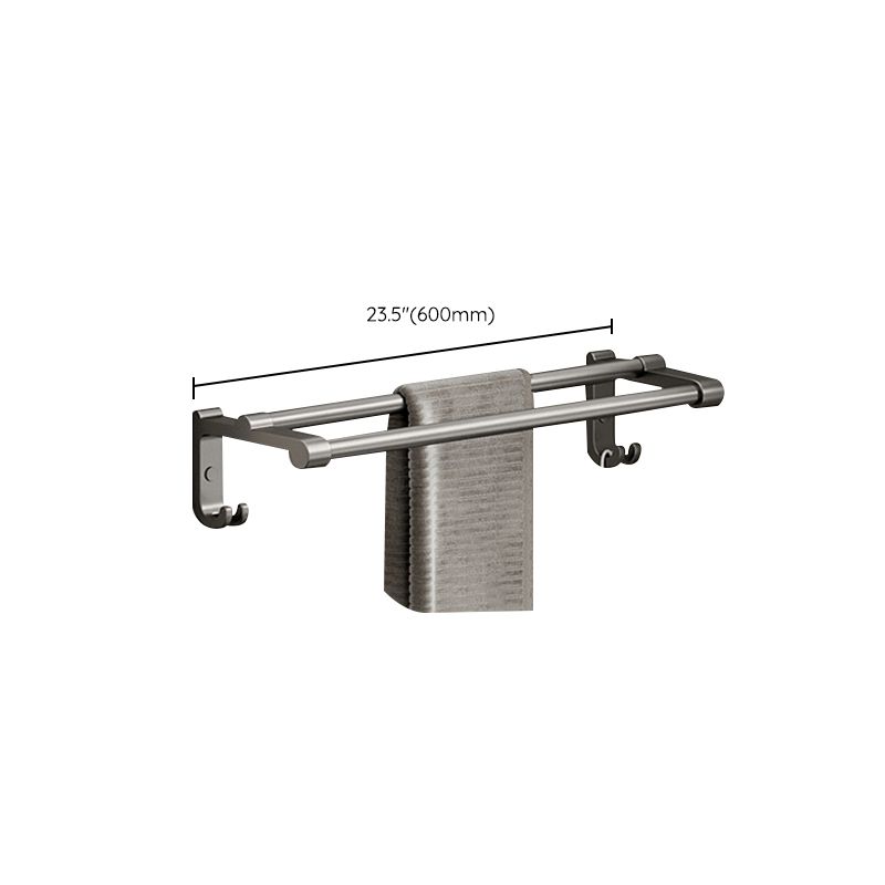 Aluminium Modern Bathroom Accessories Set – Polished Grey Shelf, Paper Holder & Robe Hook