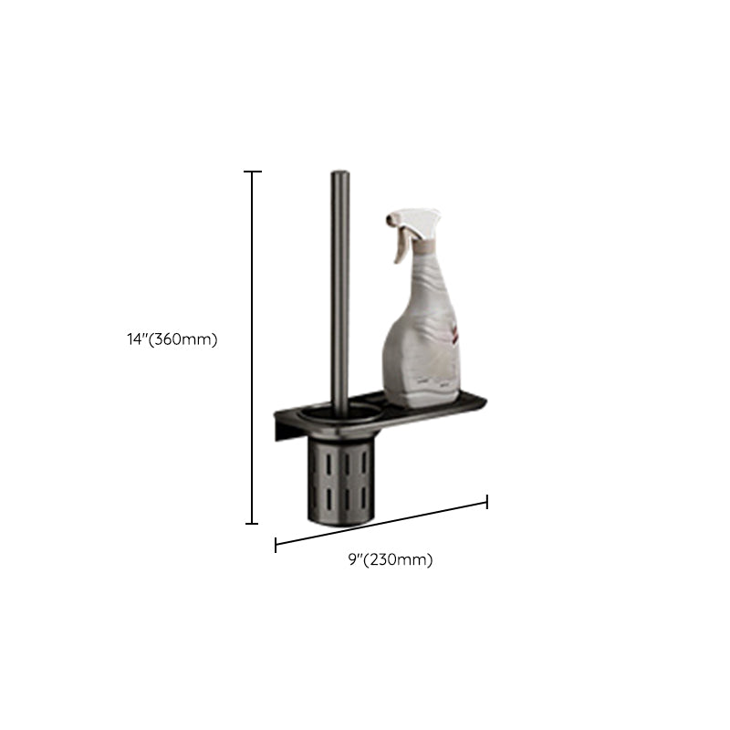 Aluminium Modern Bathroom Accessories Set – Polished Grey Shelf, Paper Holder & Robe Hook