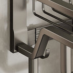 Aluminium Modern Bathroom Accessories Set – Polished Grey Shelf, Paper Holder & Robe Hook