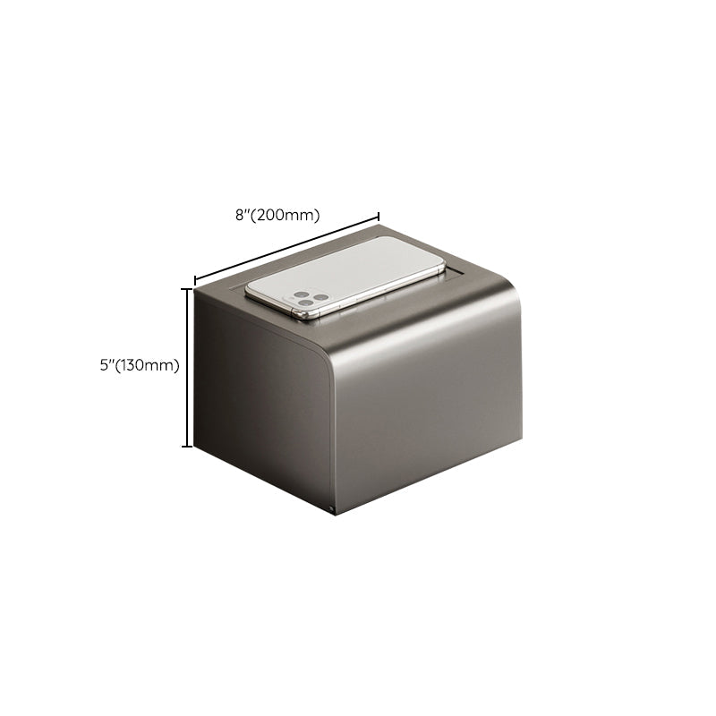 Aluminium Modern Bathroom Accessories Set – Polished Grey Shelf, Paper Holder & Robe Hook