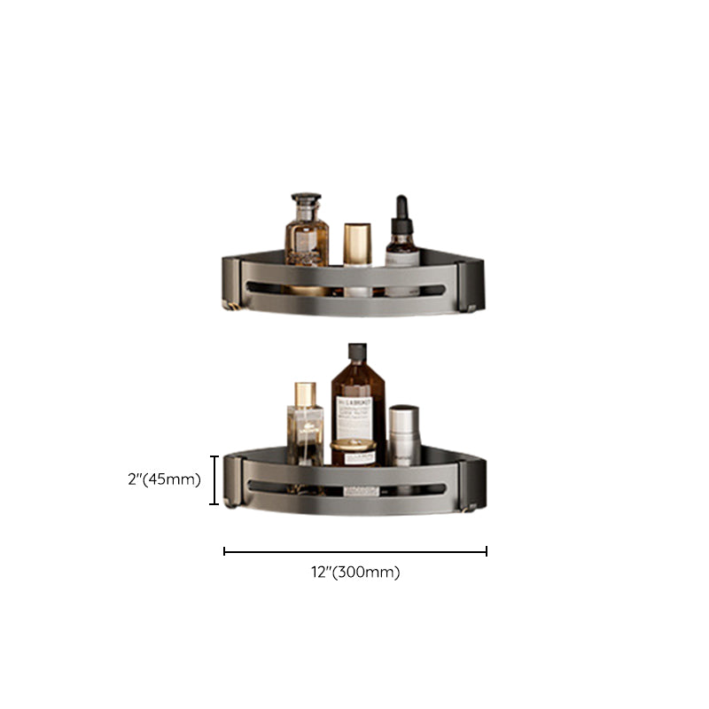 Aluminium Modern Bathroom Accessories Set – Polished Grey Shelf, Paper Holder & Robe Hook