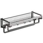 Aluminium Modern Bathroom Accessories Set – Polished Grey Shelf, Paper Holder & Robe Hook