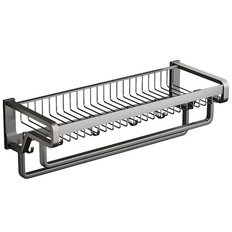 Aluminium Modern Bathroom Accessories Set – Polished Grey Shelf, Paper Holder & Robe Hook