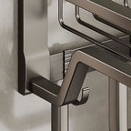 Aluminium Modern Bathroom Accessories Set – Polished Grey Shelf, Paper Holder & Robe Hook