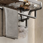 Aluminium Modern Bathroom Accessories Set – Polished Grey Shelf, Paper Holder & Robe Hook