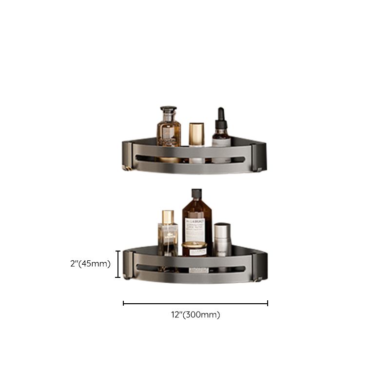 Aluminium Modern Bathroom Accessories Set – Polished Grey Shelf, Paper Holder & Robe Hook