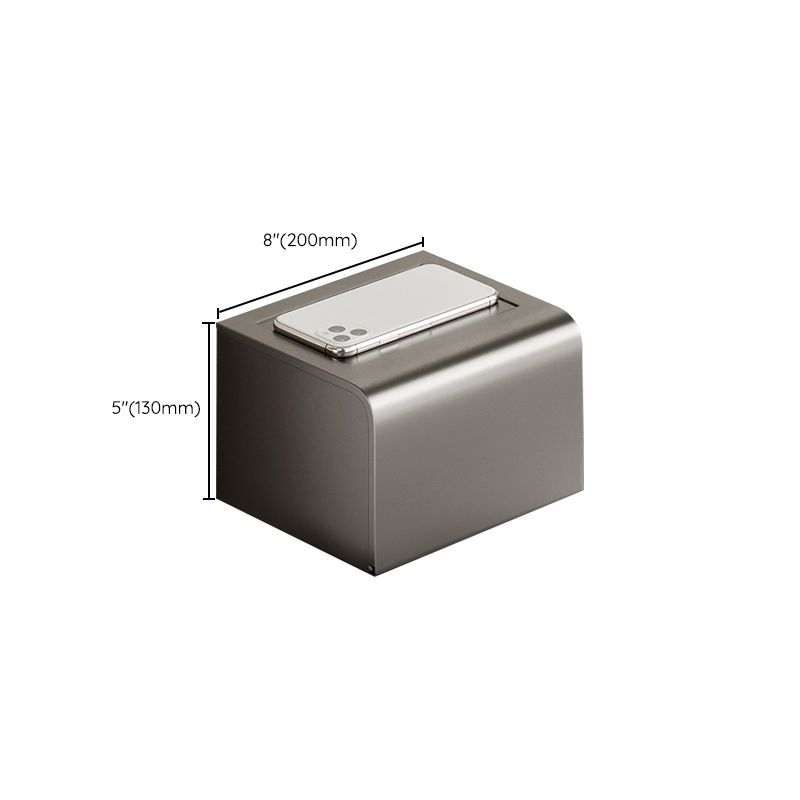 Aluminium Modern Bathroom Accessories Set – Polished Grey Shelf, Paper Holder & Robe Hook