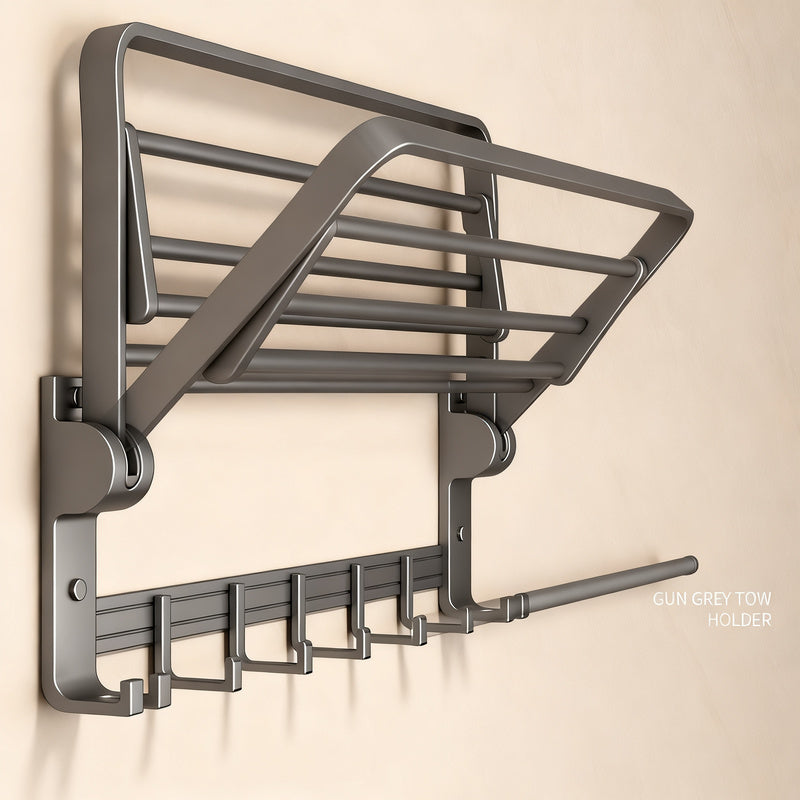Aluminium towel holder, wall-mounted