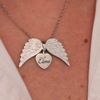 Angel Heart Necklace – Personalised Jewellery with Engraving in Gold or Silver