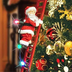 Animated Climbing Holiday Tree Figure, Warm LED Lights, Festive Music