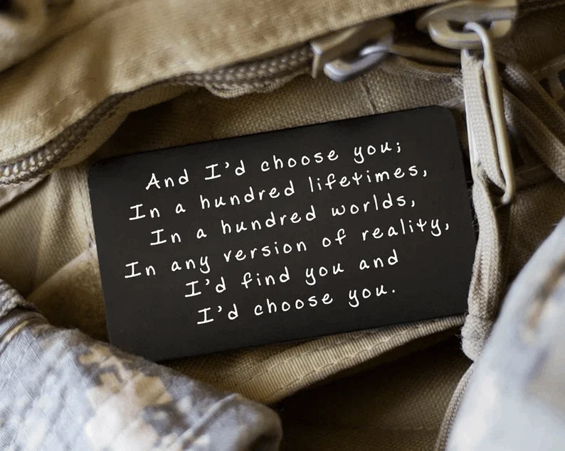 Anniversary wallet card for couples – long-distance keepsake gift for him