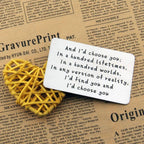 Anniversary wallet card for couples – long-distance keepsake gift for him