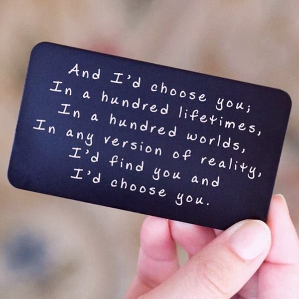 Anniversary wallet card for couples – long-distance keepsake gift for him