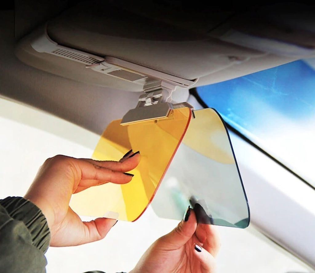 Anti-glare car sun visor for day and night driving