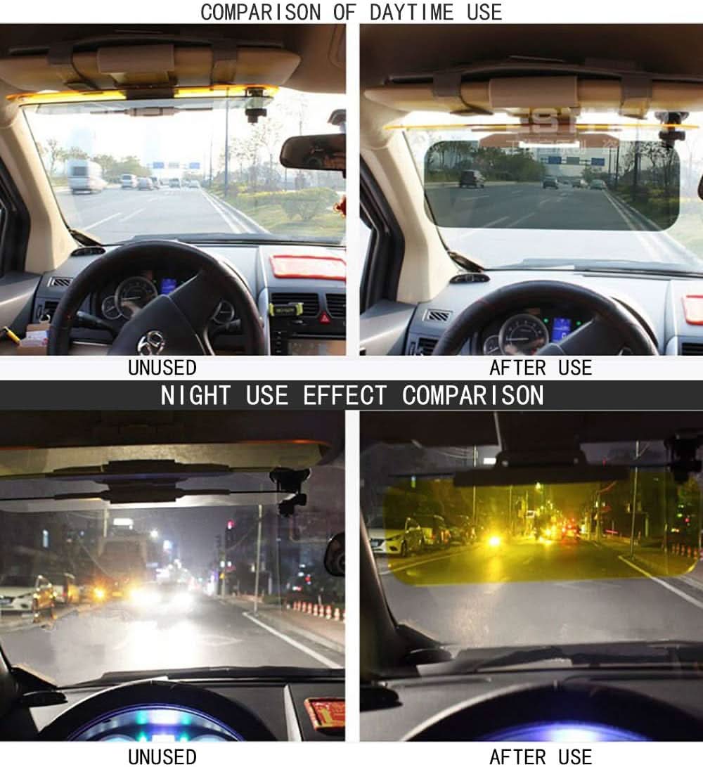 Anti-glare car sun visor for day and night driving