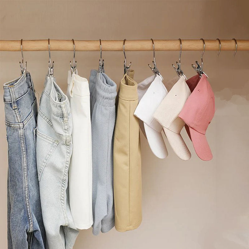 Anti-rust rotating clothes pegs – space-saving storage clips for hats, trousers and travel