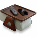 Armrest Tray Table | Adjustable Clamp & Bamboo Top | Rubber Grips