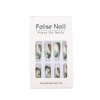 Artificial Nail Tips in Elegant Marble Design