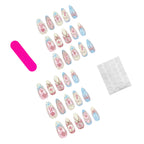 Artistic Acrylic Nails with Floral Designs