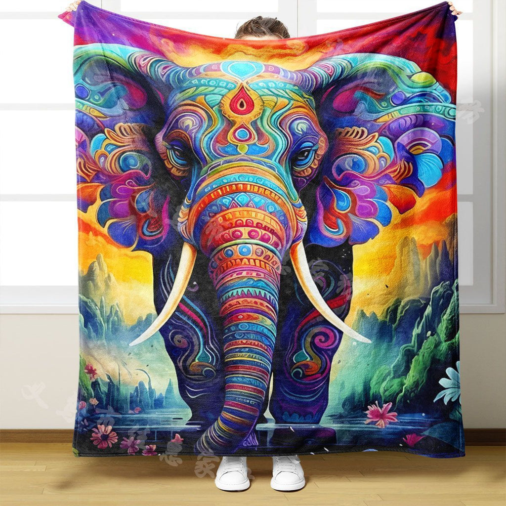 Artistic Elephant Blanket