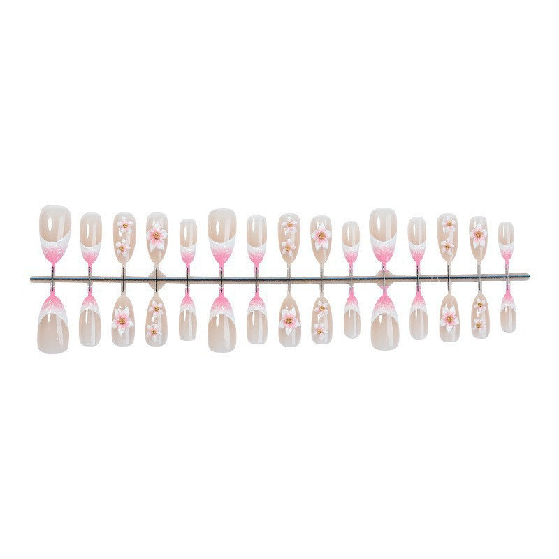 Artistic Floral Accent Press-On Nails